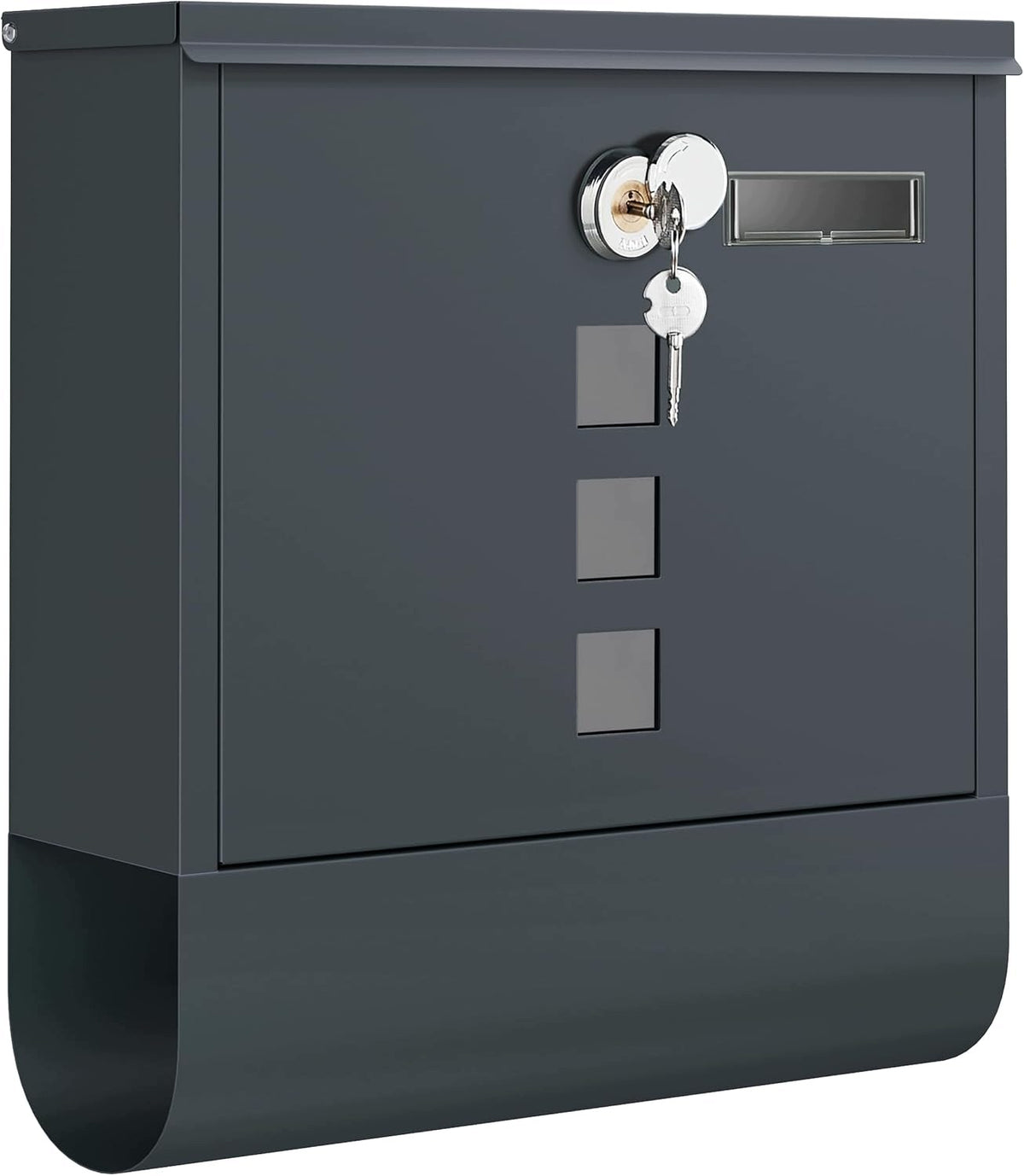Wall Mounted Post Box Lockable A4 Letterbox Newspaper Holder Anthracite