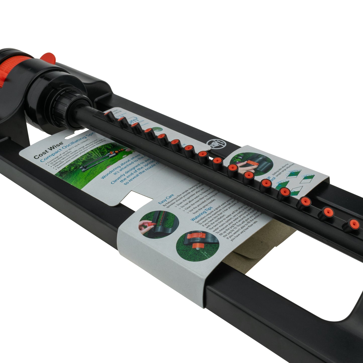 Cost Wise Oscillating Sprinkler, Black/Orange Finish