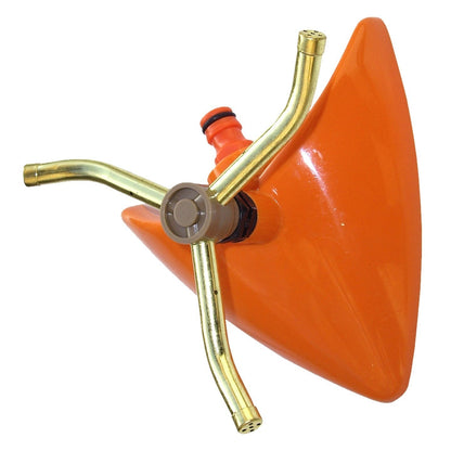 Orange Leaf 3‑Arm Rotating Garden Sprinkler