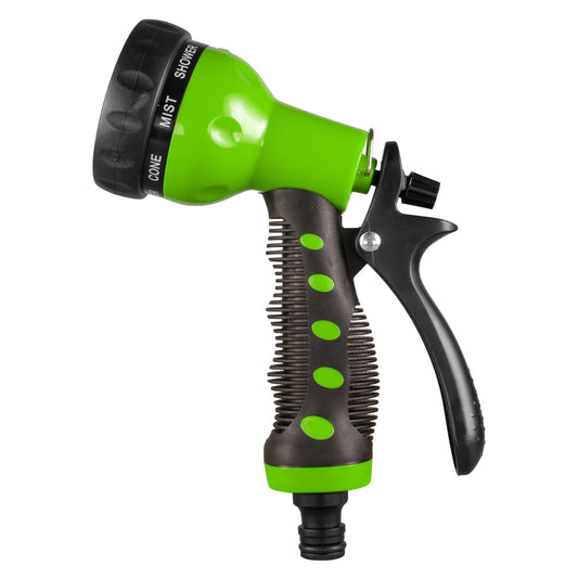 Cost Wise Hose Gun Water Sprayer with Adjustable 8-Pattern Nozzle, Green