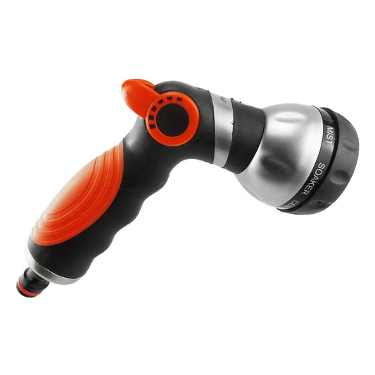 Cost Wise Black/Orange Multi‑Function Garden Hose Spray Gun with 8 Adjustable Patterns