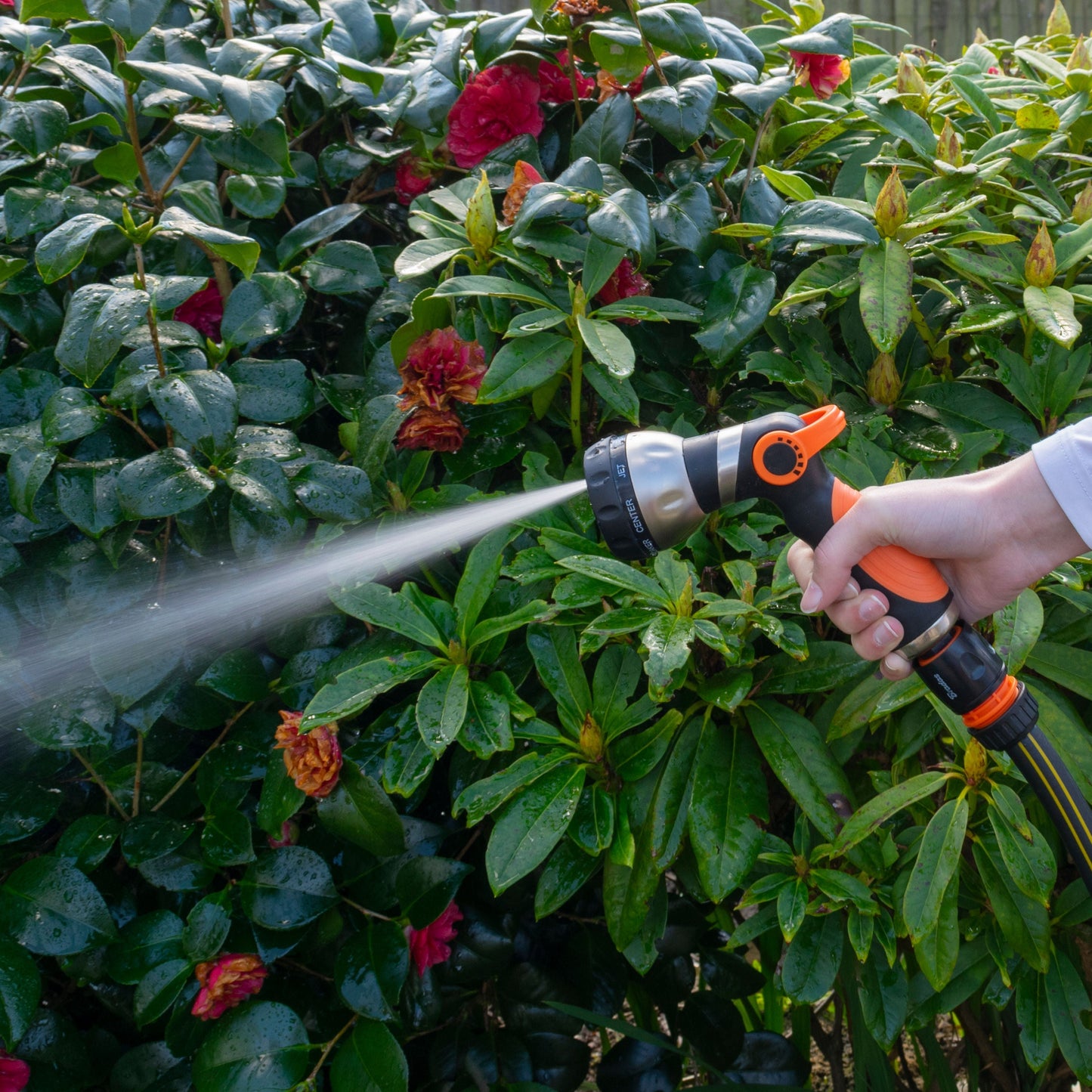 Cost Wise Black/Orange Multi‑Function Garden Hose Spray Gun with 8 Adjustable Patterns