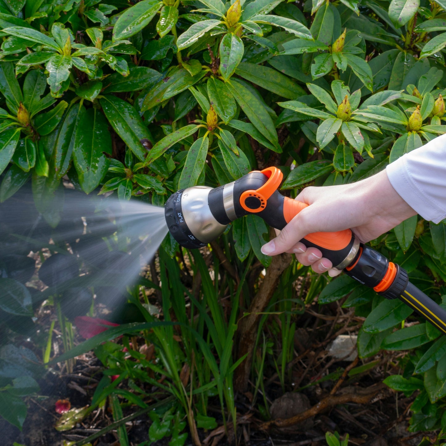 Cost Wise Black/Orange Multi‑Function Garden Hose Spray Gun with 8 Adjustable Patterns