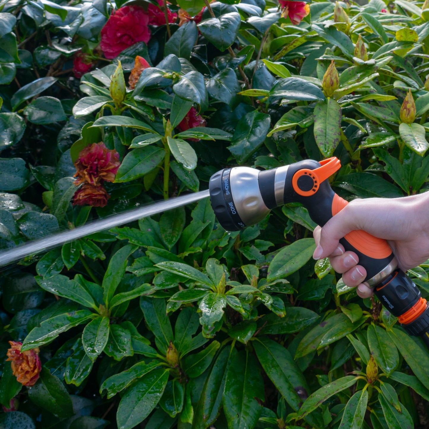 Cost Wise Black/Orange Multi‑Function Garden Hose Spray Gun with 8 Adjustable Patterns