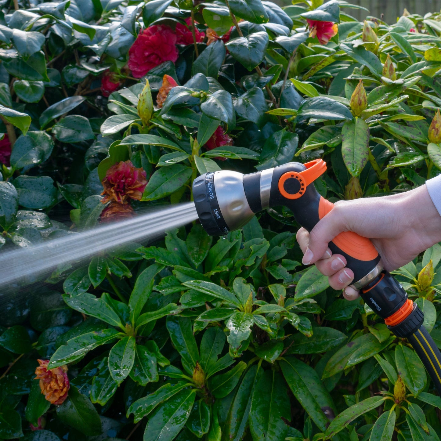 Cost Wise Black/Orange Multi‑Function Garden Hose Spray Gun with 8 Adjustable Patterns