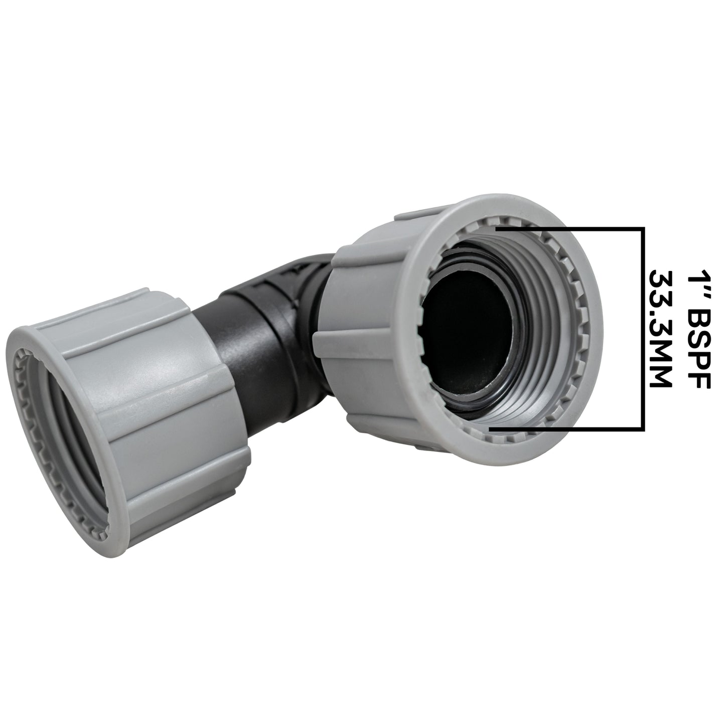1" BSP Swivel Elbow Connector – Female x Female