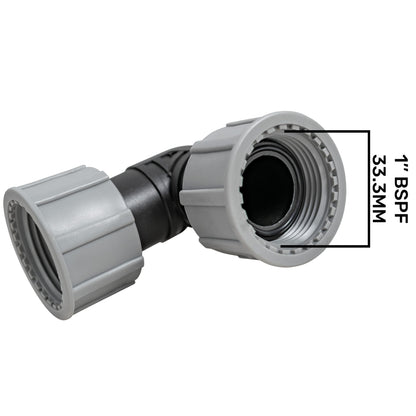 1" BSP Swivel Elbow Connector – Female x Female