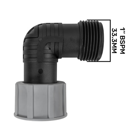 1" BSP Swivel Elbow Connector – Male x Female