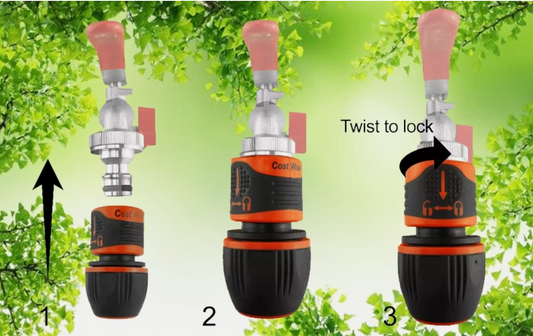 2 x Pressure Washer Hose Connectors for Karcher - Secure Click and Lock Fit!