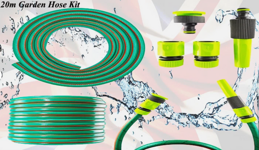 20m Garden Hose (1/2") – Includes Spray Lance, Tap Fitting & FREE Connector Kit