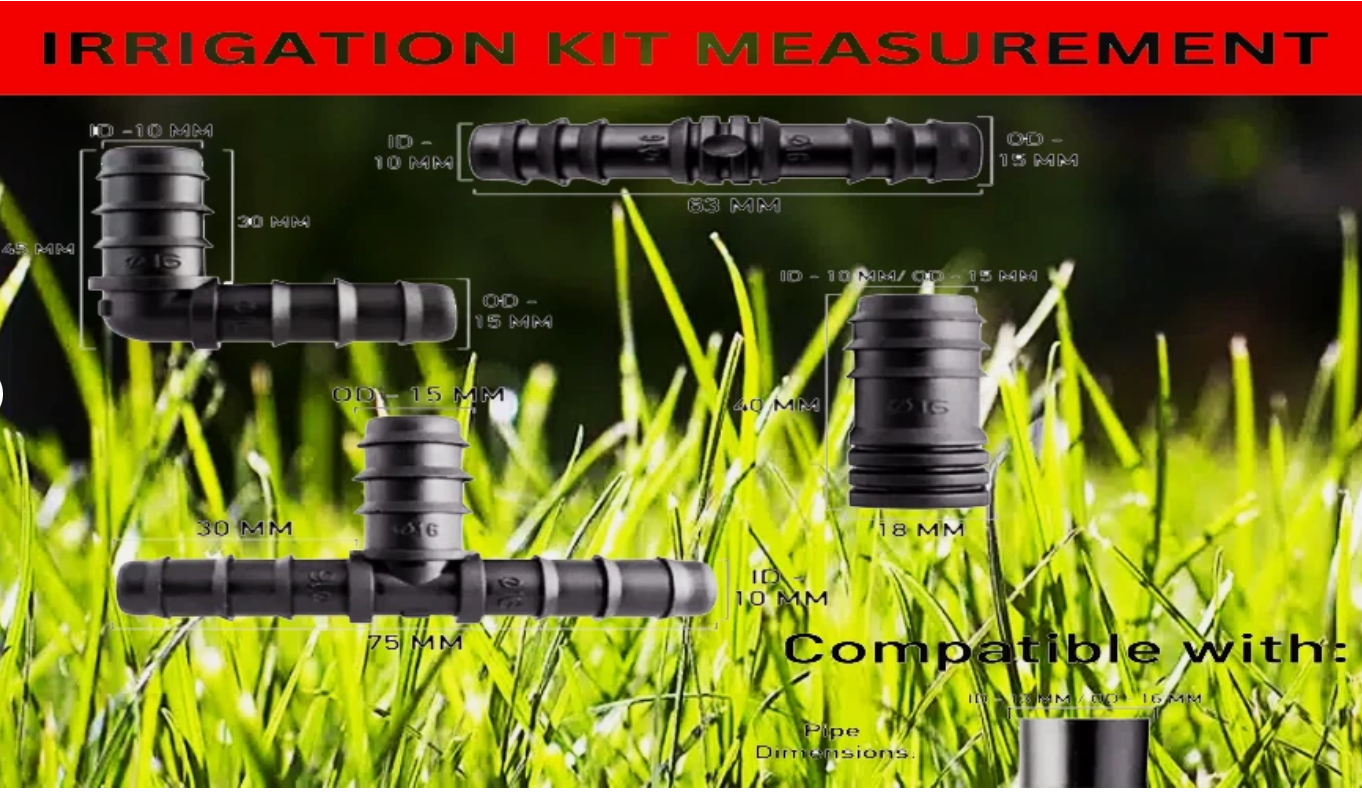 26-Piece Irrigation Kit for 13mm/16mm Hoses – Easy & Efficient Watering!