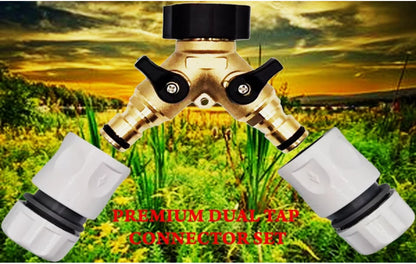 Brass Dual Tap Connector: Durable Splitter with Two Superior Hose Attachments