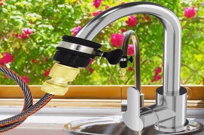 Easy Install Universal Tap to Hose Connector Kit - Brass Fitting for 22-24mm Tap