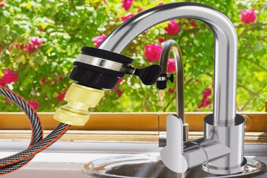 Easy Install Universal Tap to Hose Connector Kit - Brass Fitting for 22-24mm Tap