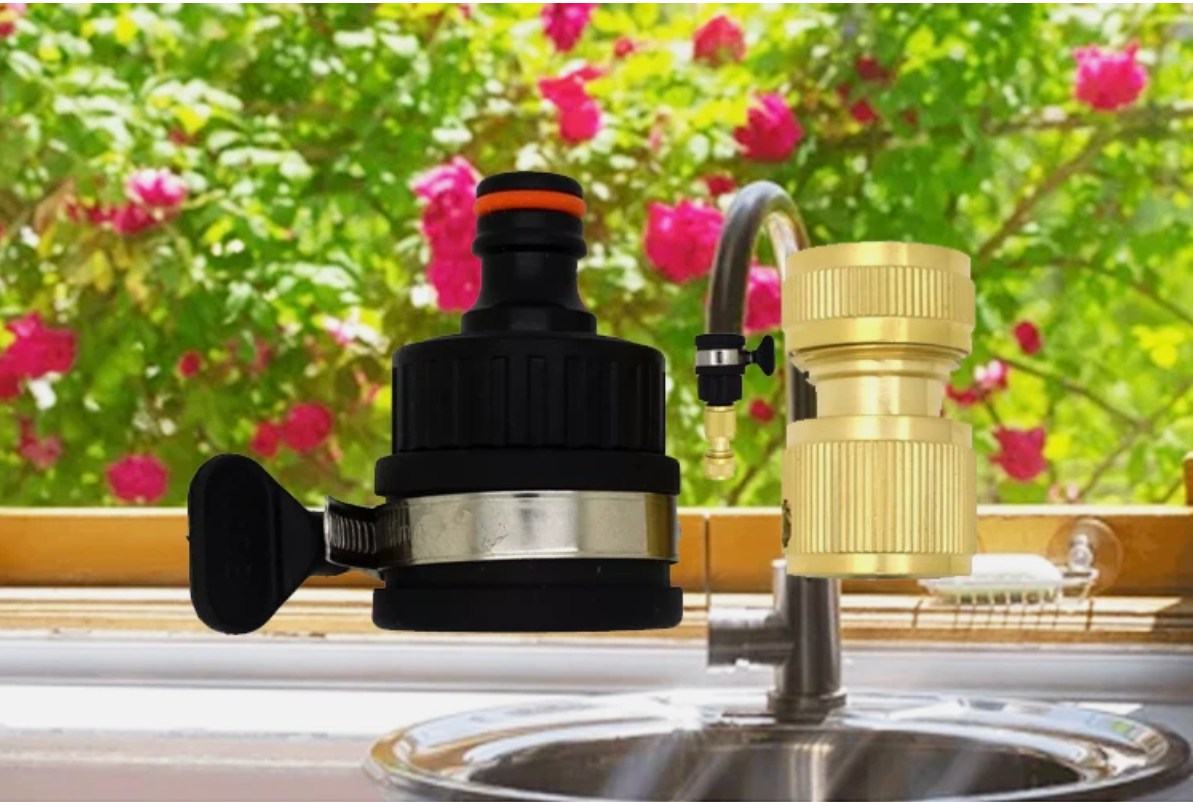 Easy Install Universal Tap to Hose Connector Kit - Brass Fitting for 22-24mm Tap