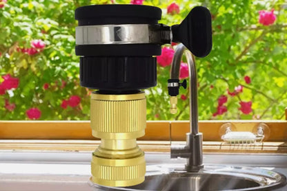 Easy Install Universal Tap to Hose Connector Kit - Brass Fitting for 22-24mm Tap