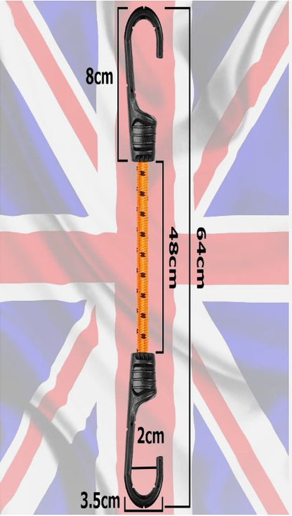 Elastic Bungee Straps 60cm (24") – 2 Pack for Luggage, Camping & Travel