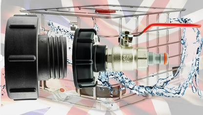 IBC Tank Lid S100X8 with Integrated Lever Valve & Quick Connect Hose Fitting