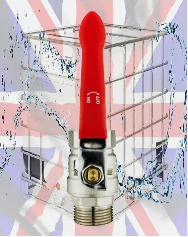 IBC Tank Lid S100X8 with Integrated Lever Valve & Quick Connect Hose Fitting