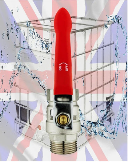 IBC Tank Lid S100X8 with Integrated Lever Valve & Quick Connect Hose Fitting