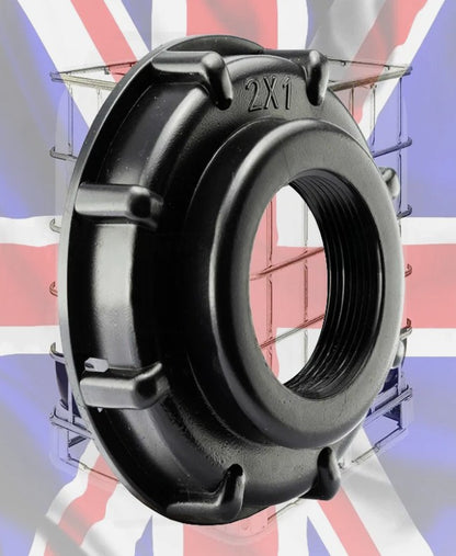 IBC Tank Lid S100X8 with Integrated Lever Valve & Quick Connect Hose Fitting