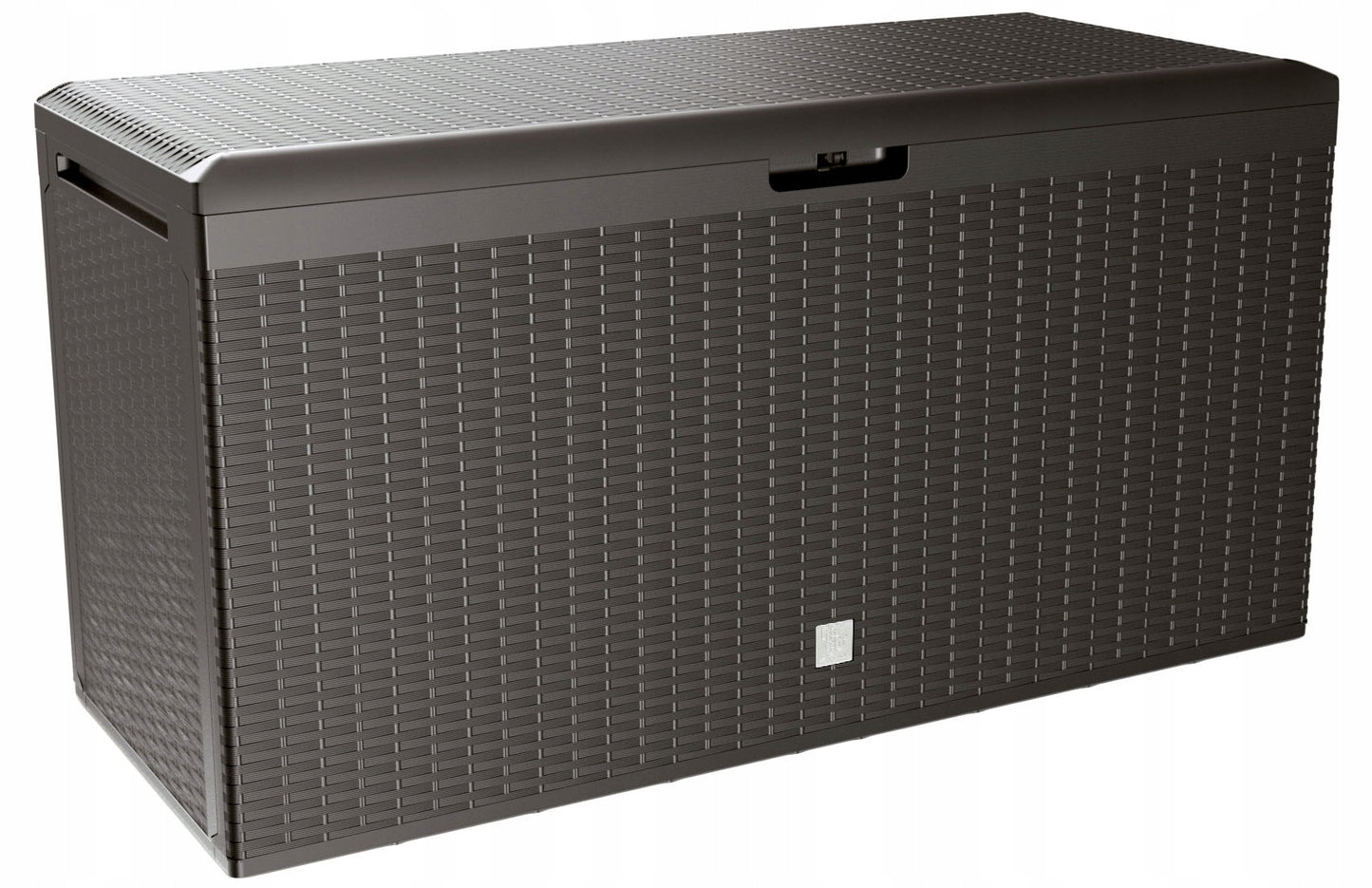 290L Outdoor Garden Storage Box Lockable Cushion Chest Rattan Effect Umbra Brown