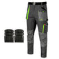 CLASSIC Mens Work Trousers Stretch Slim Fit Reinforced Cargo Pants - Grey Green