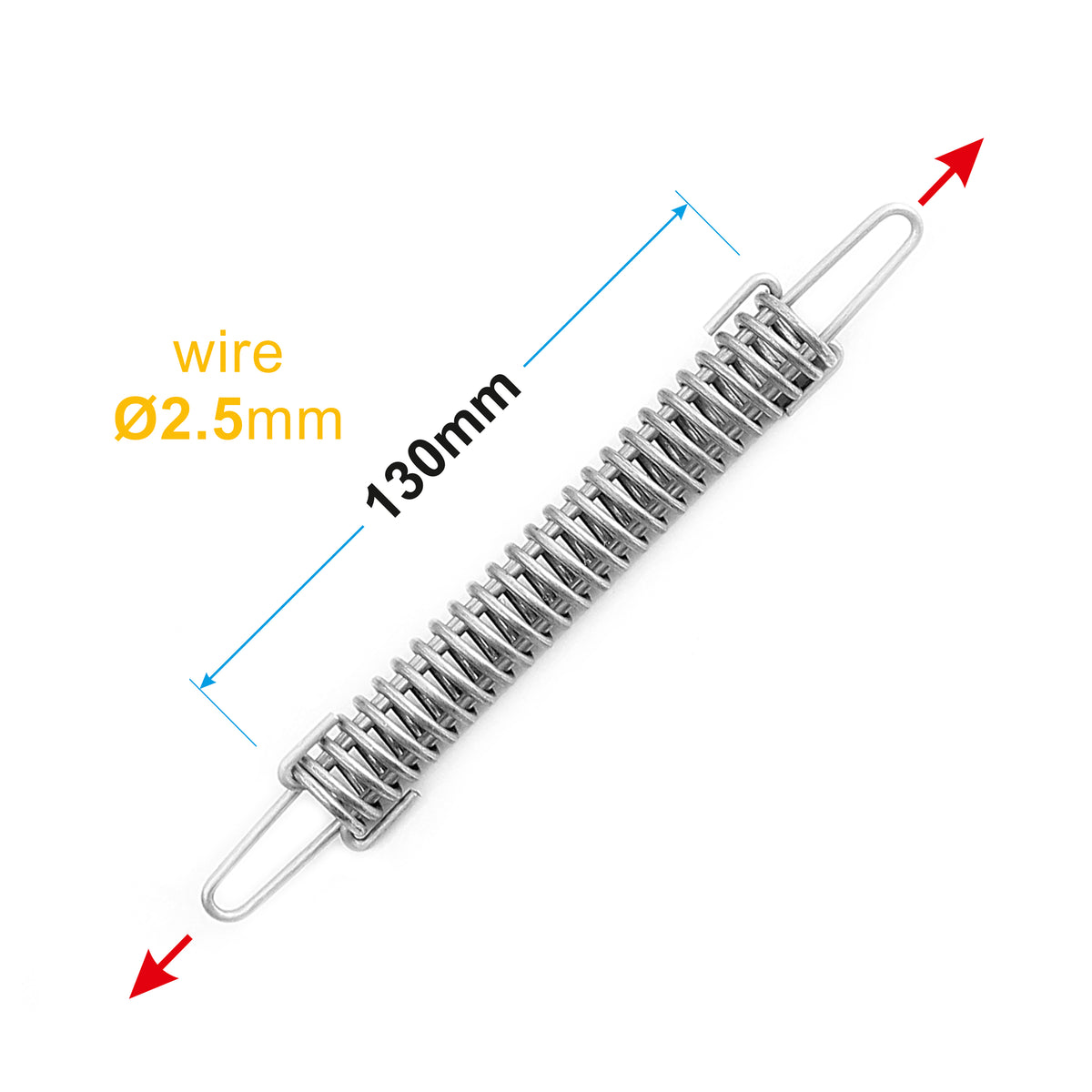 Electric Fence Wire Tension Spring 2.5mm Galvanised Steel for Horse Paddock