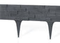 Grey Plastic Palisade Lawn Border with Slate Texture 2.38m