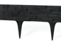 Black Plastic Palisade Lawn Border with Slate Texture 2.38m