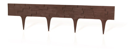 Brown Plastic Palisade Lawn Border with Slate Texture 2.38m