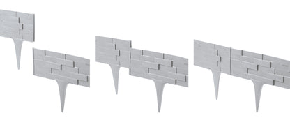 Brown Plastic Palisade Lawn Border with Slate Texture 2.38m