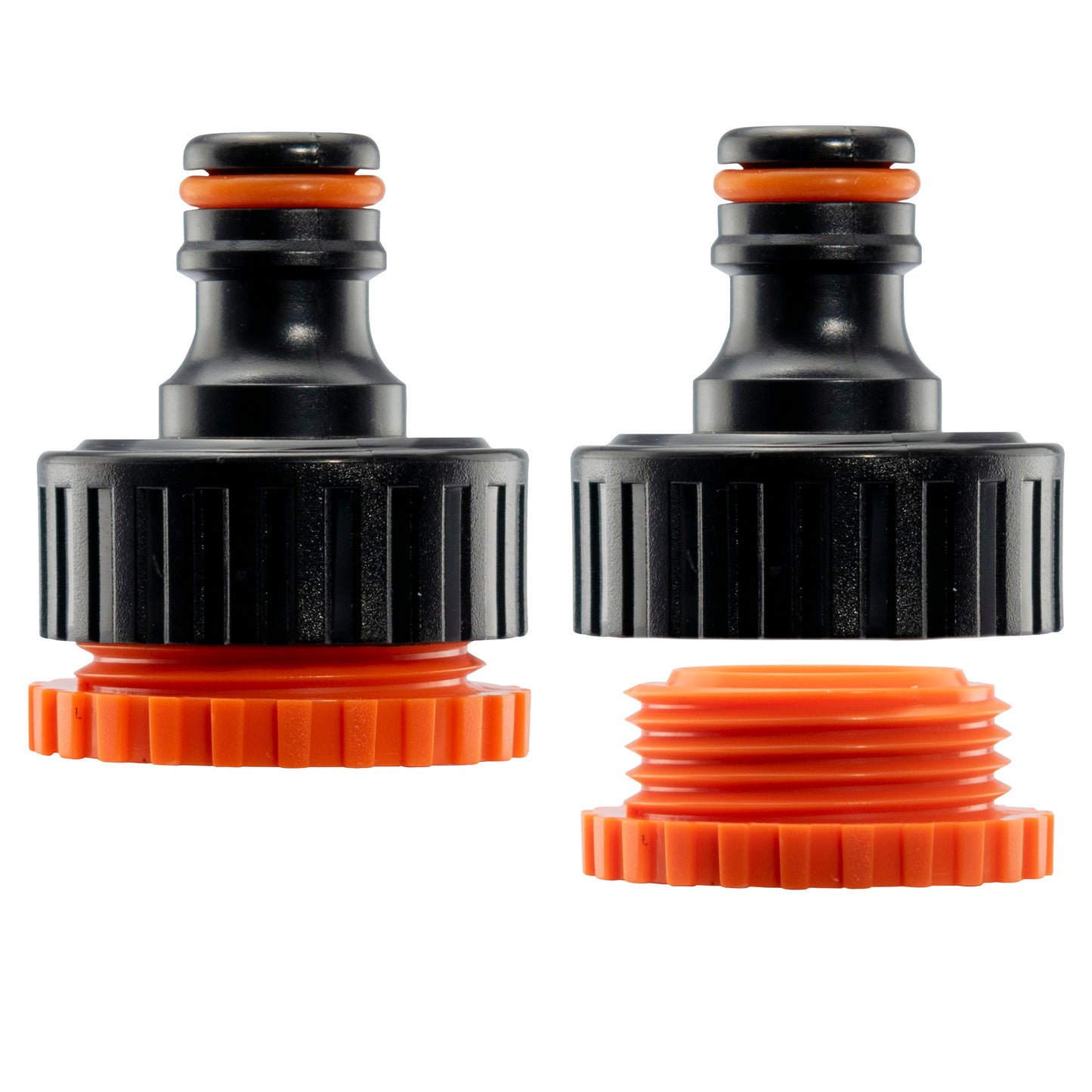 Black/Orange Garden Hose Accessory Set – Connectors & Nozzle