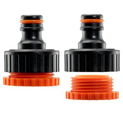 Black/Orange Garden Hose Accessory Set – Connectors & Nozzle