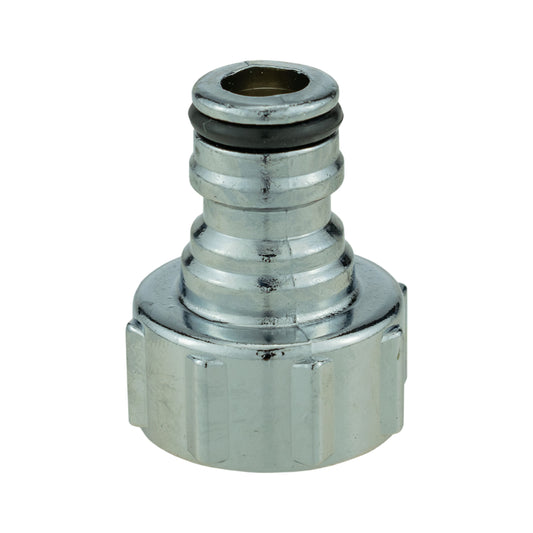 3/4" BSPF Chrome-Plated Metal Tap Connector with Snap-On Male Fitting