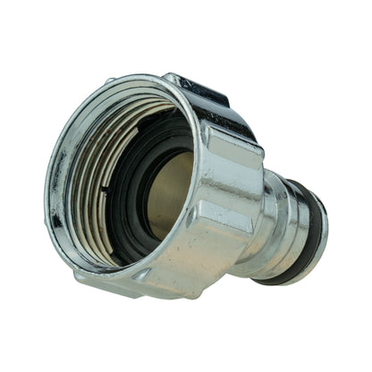 3/4" BSPF Chrome-Plated Metal Tap Connector with Snap-On Male Fitting