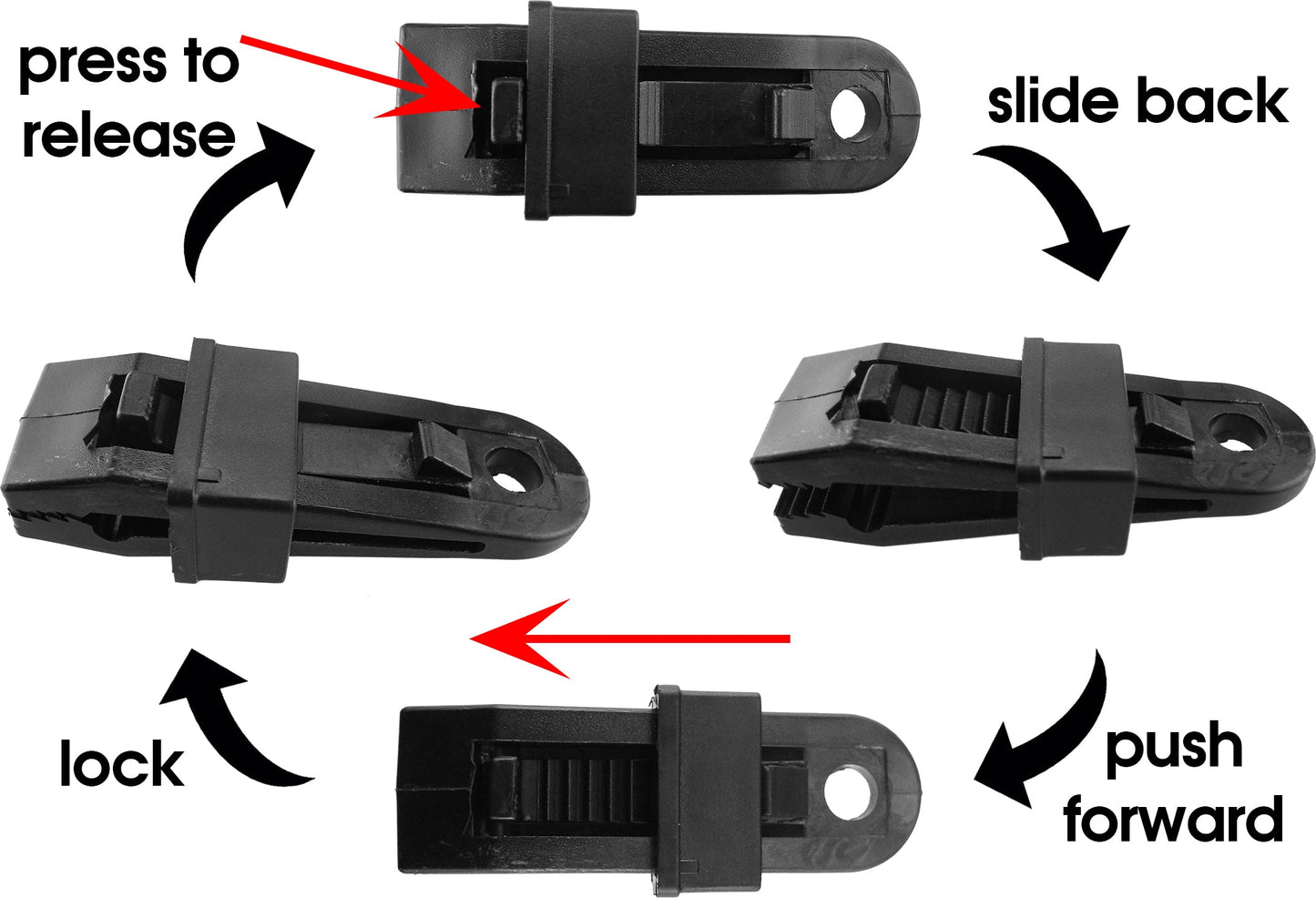 Slide-Type Tarp Fixing Clips