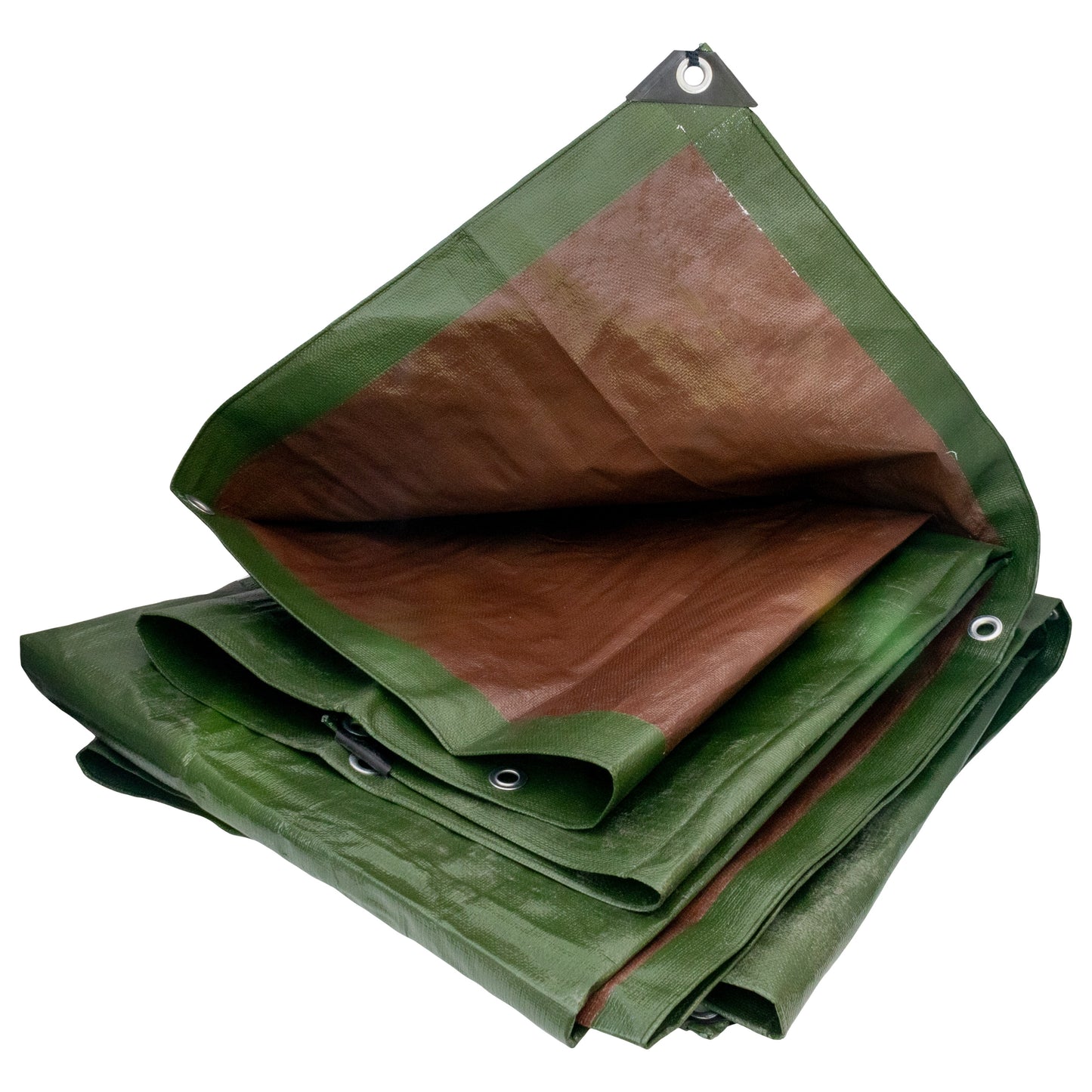 Green/Brown Tarpaulin Sheet 4m x 4m – L-Grade Cover