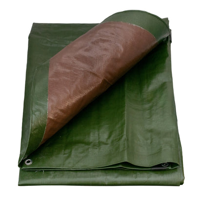 Green/Brown Tarpaulin Sheet 4m x 6m – L-Grade Cover