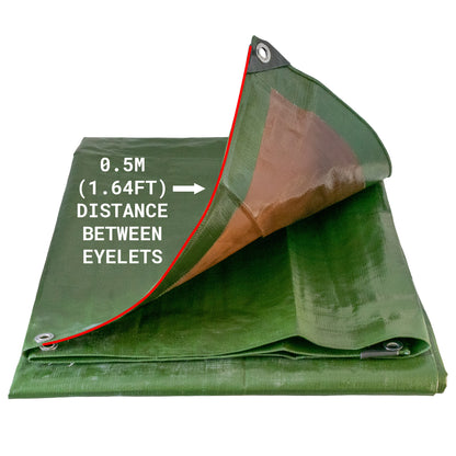 Green/Brown Tarpaulin Sheet 3m x 5m – L-Grade Cover