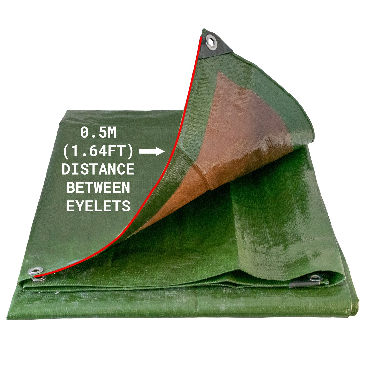 Green/Brown Tarpaulin Sheet 5m x 8m – L-Grade Cover