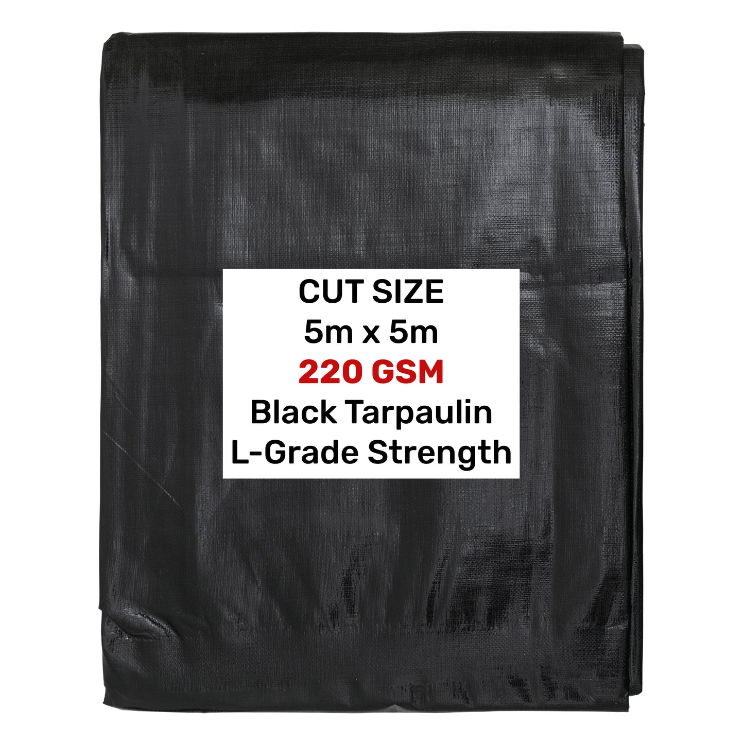 L-Grade Black/Silver Tarp 5m x 5m