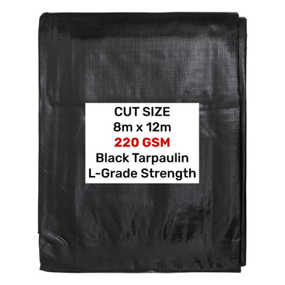 L-Grade Black/Silver Tarp 8m x 12m