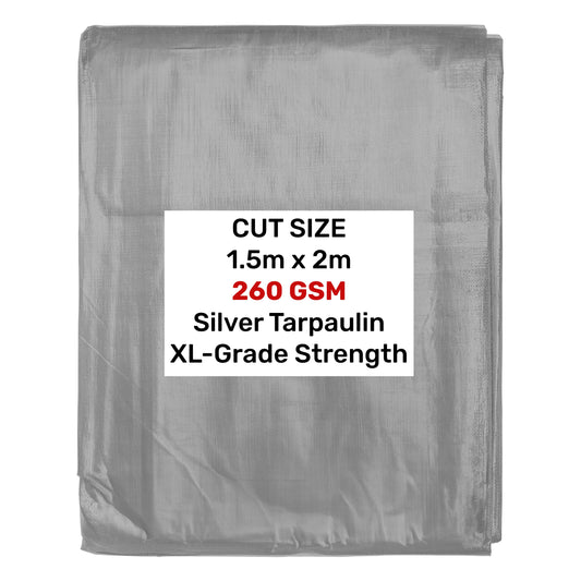 Heavy-Duty Silver Tarpaulin XL-Grade 1.5m x 2m
