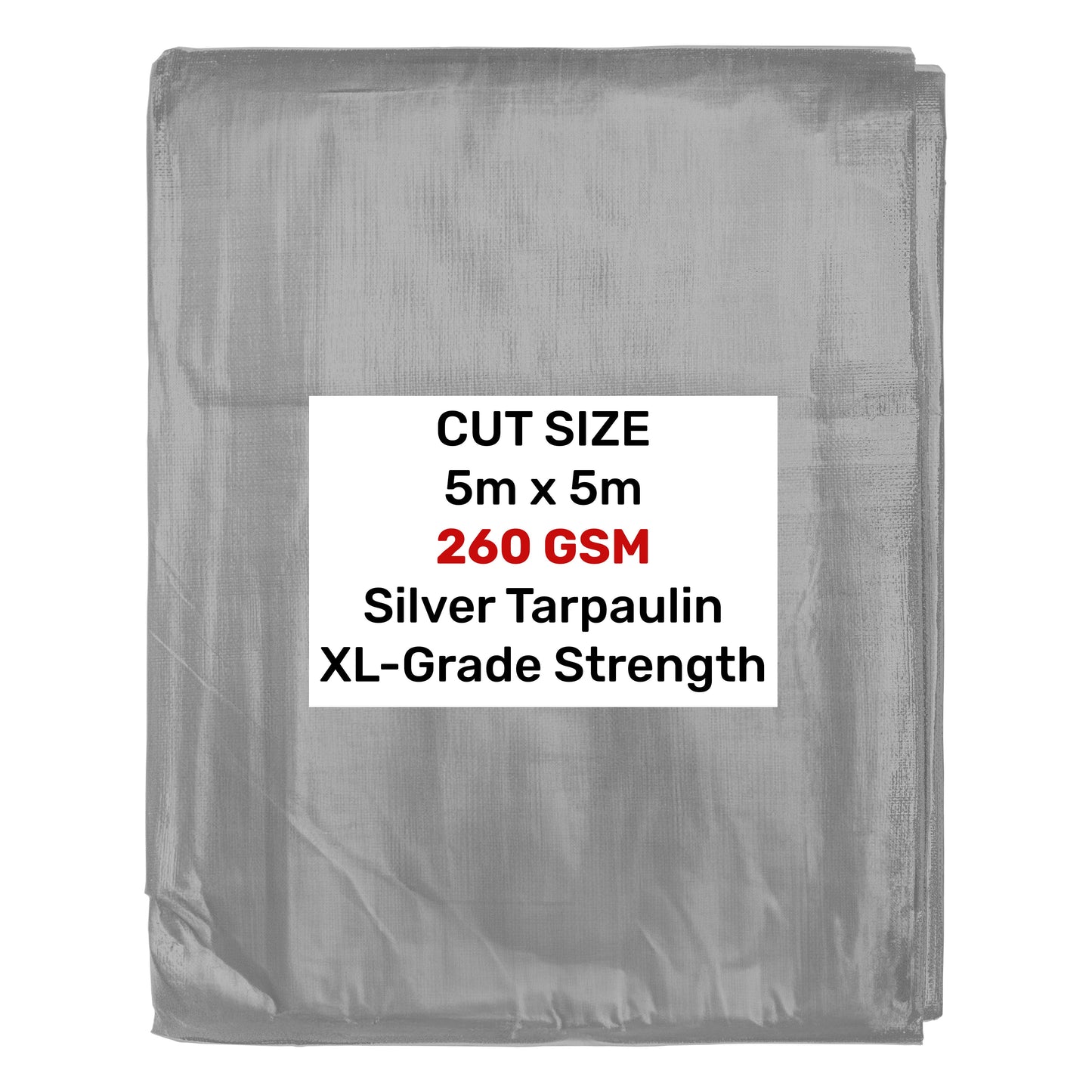 Heavy-Duty Silver Tarpaulin XL-Grade 5m x 5m