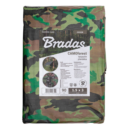 1.5m × 3m Camouflage Tarp – M-Grade by BRADAS