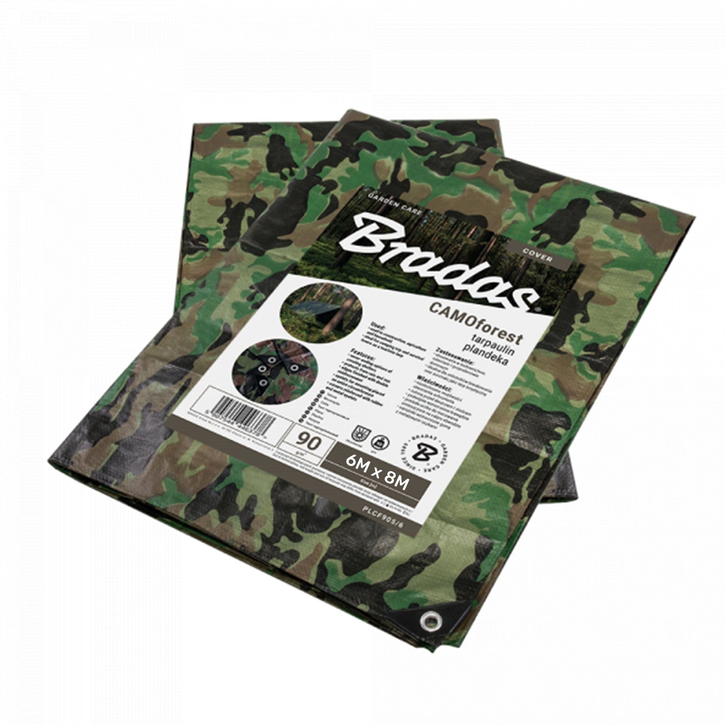 Heavy-Duty Camouflage Tarpaulin 6m x 8m – M-Grade by BRADAS