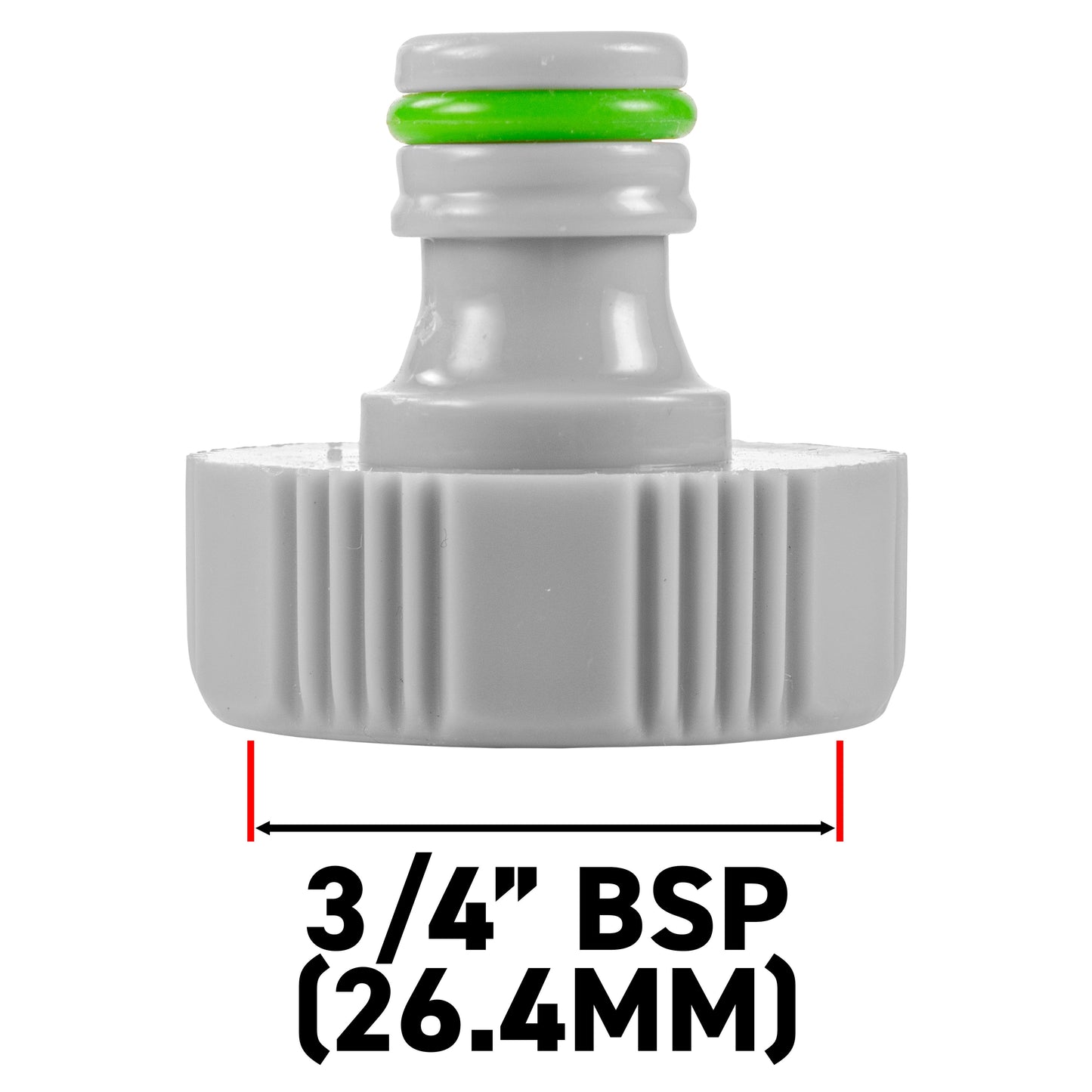 Green/Grey Female Tap Fitting Compatible with 3/4" or ½" BSP Female Threads