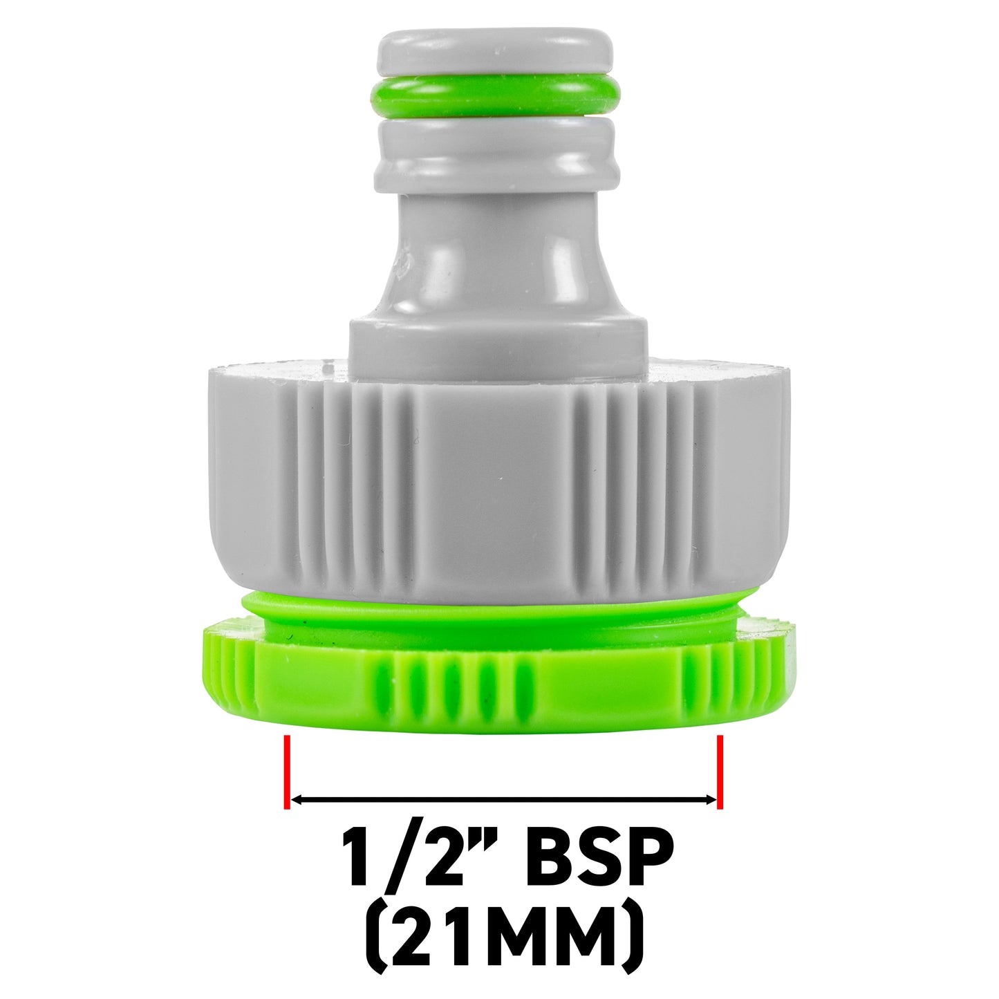 Green/Grey Female Tap Fitting Compatible with 3/4" or ½" BSP Female Threads