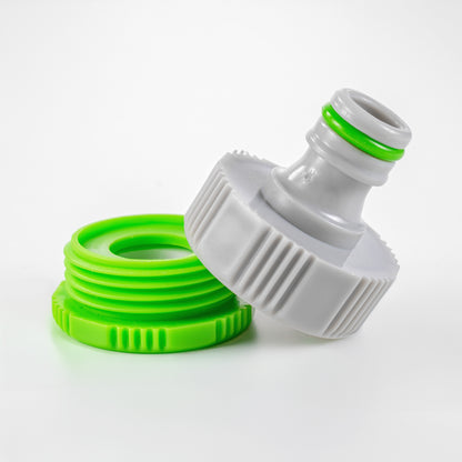 Green/Grey Female Tap Fitting Compatible with 3/4" or ½" BSP Female Threads